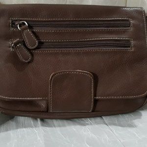 Travel Wallet Multi Pockets Bag Faux Leather Brown